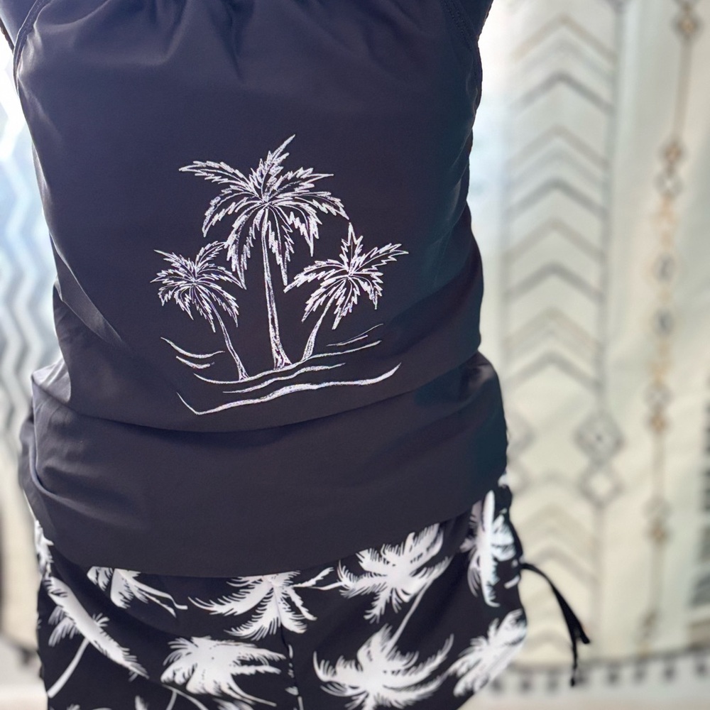 Black and White Palm Tree Swim Set